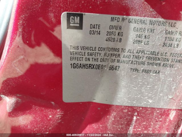 1G6AH5RX0E0176647 Cadillac ATS LUXURY