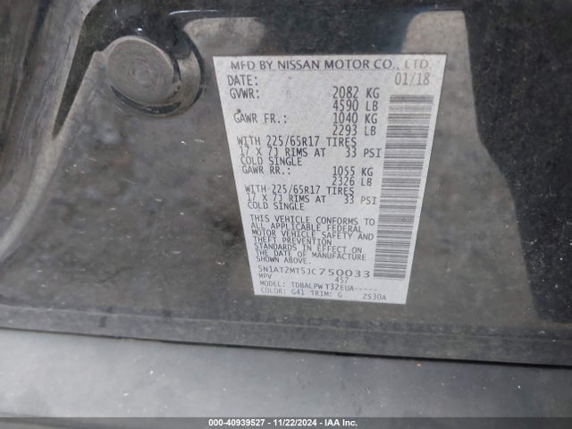 Nissan ROGUE S 2018 5N1AT2MT5JC750033 Image 9