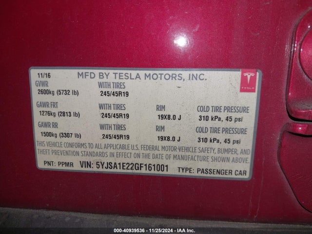 2016 TESLA MODEL S 5YJSA1E22GF161001 Photo 8
