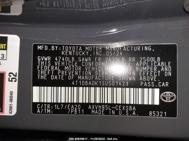 Toyota CAMRY SE 2025 4T1DBADK1SU501421 Image 9
