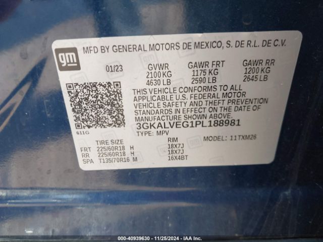 3GKALVEG1PL188981 GMC Terrain Awd Slt