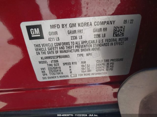 KL4MMDS23PB046863 Buick Encore Gx Select Fwd
