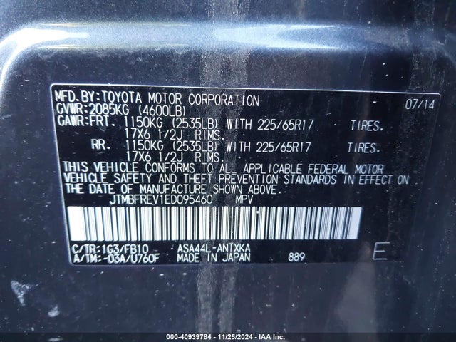Toyota RAV4 LE 2014 JTMBFREV1ED095460 Image 9