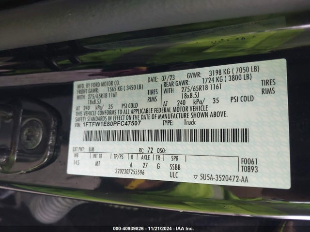 Ford F-150 Xlt 2023 1FTFW1E80PFC47507 Image 9