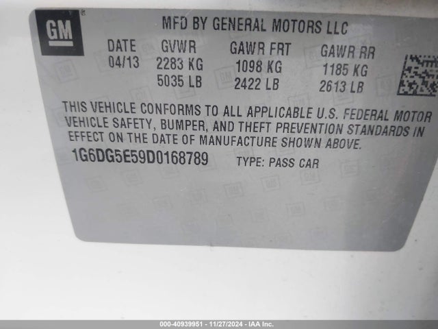 2013 CADILLAC CTS 1G6DG5E59D0168789 Photo 8