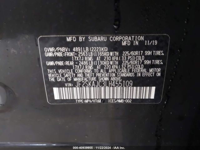 JF2SKAJC3LH455109 Subaru Forester Premium
