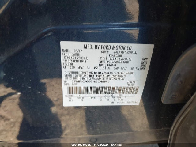 Ford EDGE SE 2017 2FMPK3G95HBC48846 Image 9