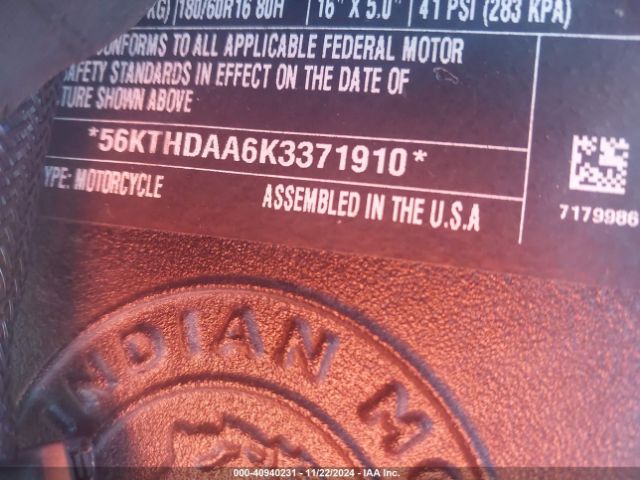2019 INDIAN MOTORCYCLE CO. SPRINGFIELD 56KTHDAA6K3371910 Photo 9