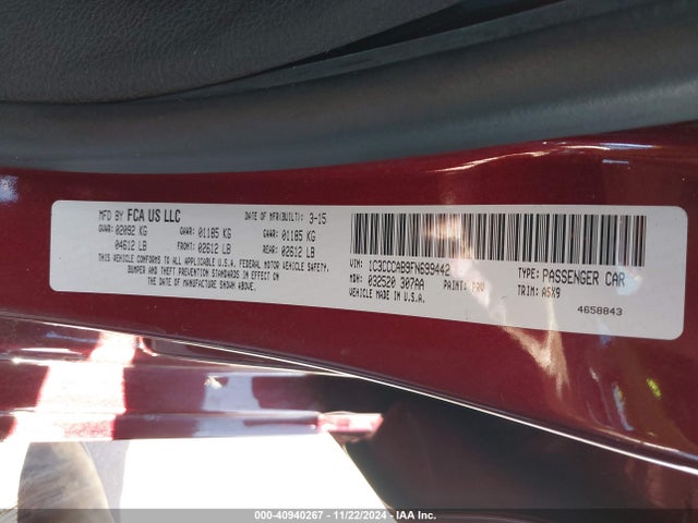 Chrysler 200 Limited 2015 1C3CCCAB9FN699442 Image 9