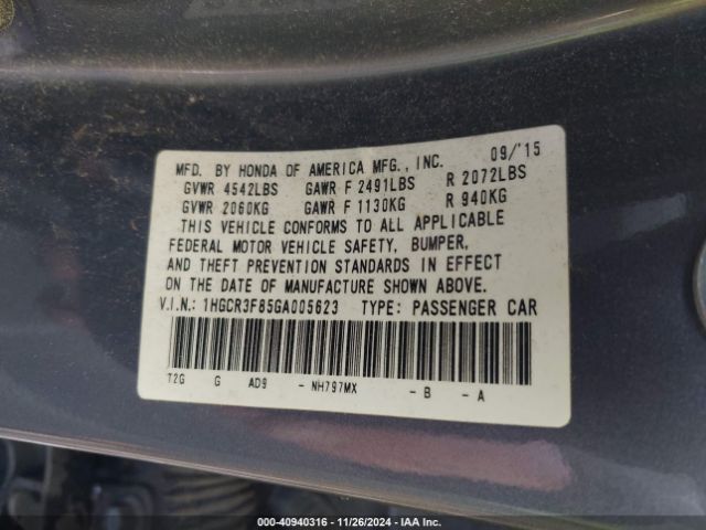1HGCR3F85GA005623 Honda Accord Ex-l V-6