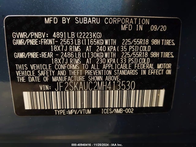 Subaru Forester Limited 2021 JF2SKAUC2MH413530 Image 9