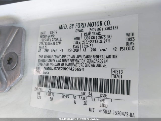 NM0LS7E20K1426694 Ford Transit Connect Xl