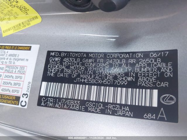 2017 LEXUS RC 350 JTHHE5BCXH5017099 Photo 8