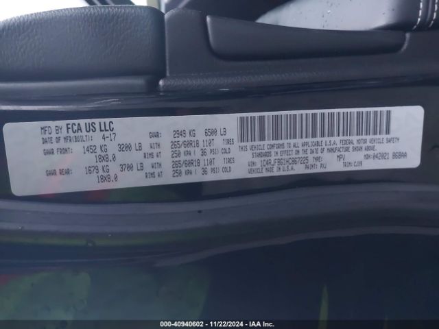 1C4RJFBG1HC867225 Jeep Grand Cherokee Limited 4x4