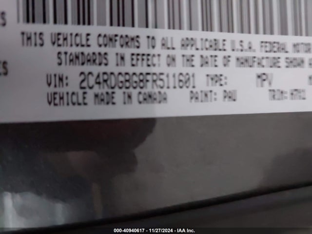 2C4RDGBG8FR511601 Dodge Grand Caravan Se