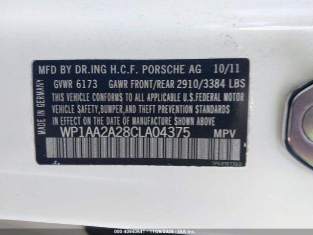 2012 PORSCHE CAYENNE WP1AA2A28CLA04375 Photo 8