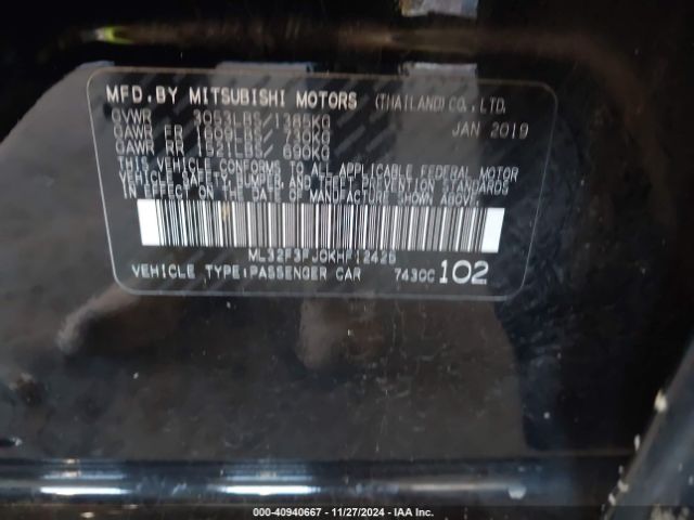 ML32F3FJ0KHF12425 Mitsubishi Mirage G4 Es/rf