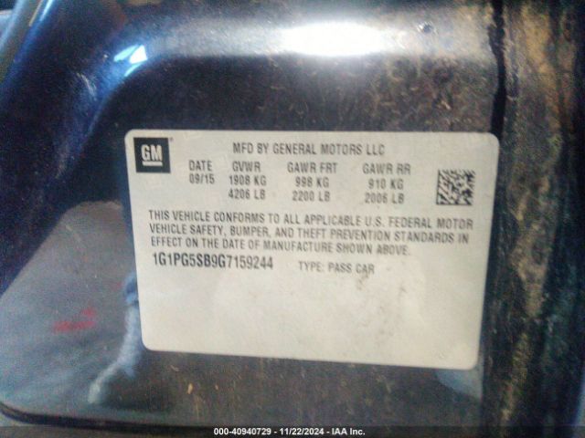 1G1PG5SB9G7159244 Chevrolet Cruze Limited Ltz Auto
