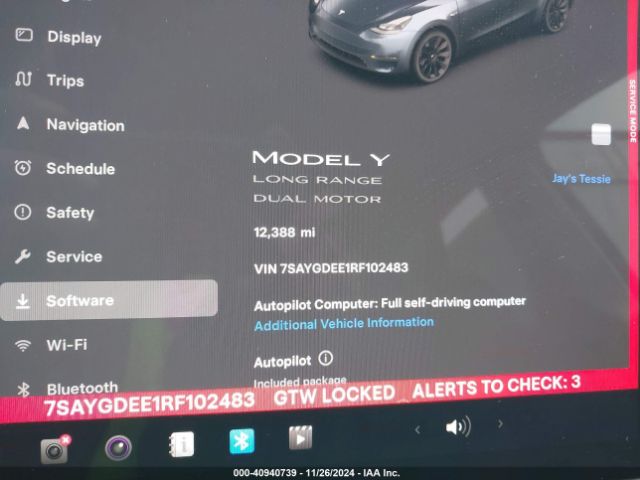 7SAYGDEE1RF102483 Tesla Model Y Long Range Dual Motor All-wheel Drive