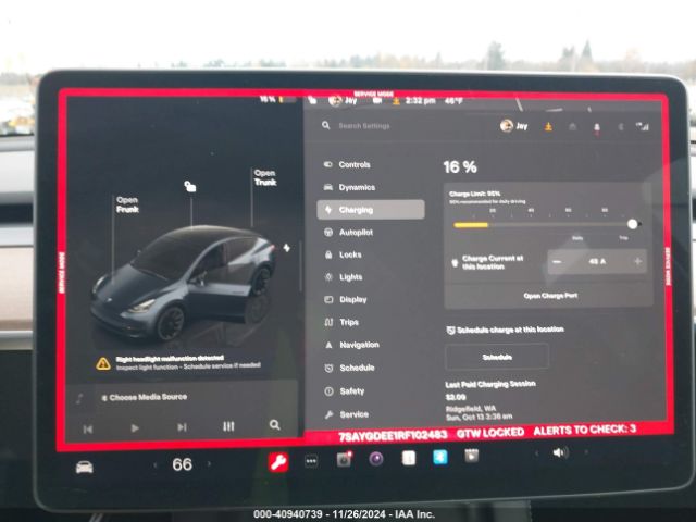 7SAYGDEE1RF102483 Tesla Model Y Long Range Dual Motor All-wheel Drive