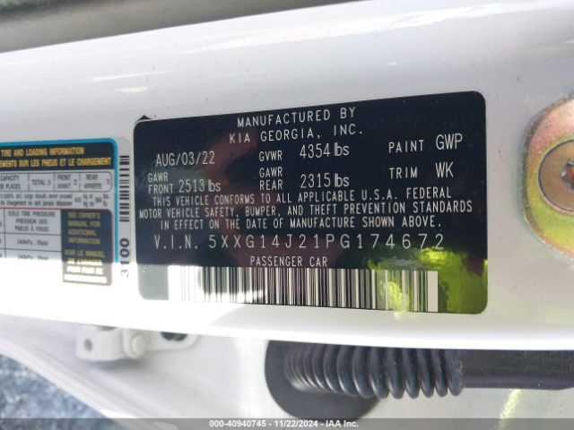 5XXG14J21PG174672 KIA K5 LXS