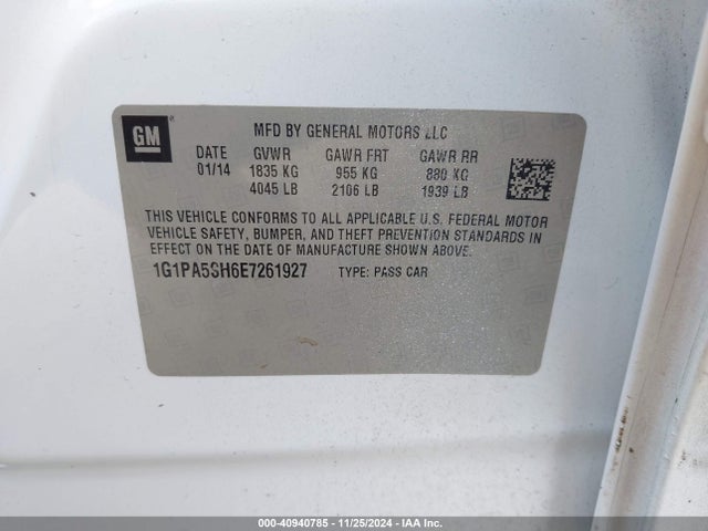 Chevrolet Cruze Ls Auto 2014 1G1PA5SH6E7261927 Image 9