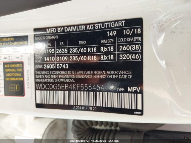 WDC0G5EB4KF556454 Mercedes-Benz Glc 350e 4matic