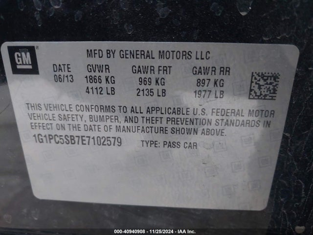 Chevrolet Cruze 1lt Auto 2014 1G1PC5SB7E7102579 Image 9