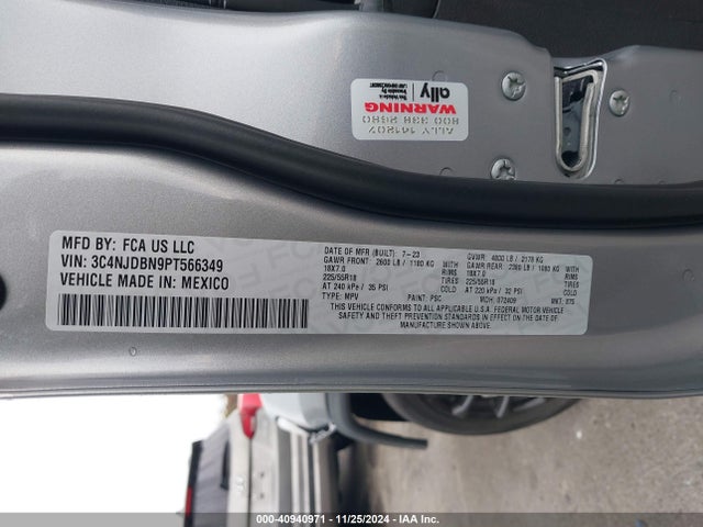 3C4NJDBN9PT566349 Jeep Compass Altitude 4x4