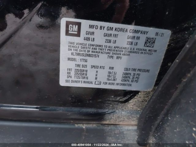 KL79MUSL0NB031574 Chevrolet Trailblazer Awd Rs