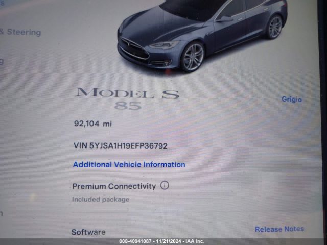 5YJSA1H19EFP36792 Tesla Model S P85