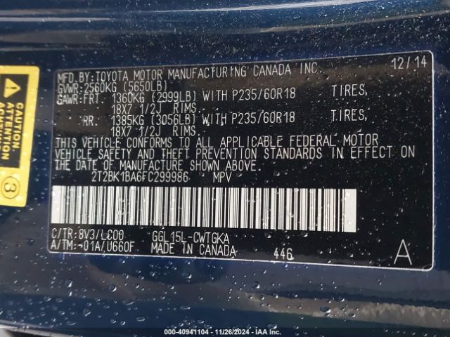 2T2BK1BA6FC299986 Lexus RX 350