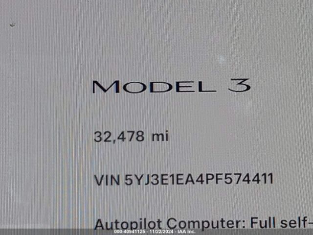 5YJ3E1EA4PF574411 Tesla Model 3 Rear-wheel Drive