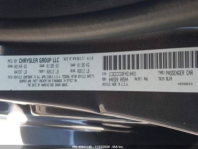1C3CCCCG9FN510491 Chrysler 200 C