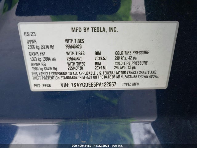 2023 TESLA MODEL Y 7SAYGDEE5PA122567 Photo 8