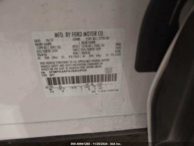 2FMPK4AP4JBB04109 Ford EDGE SPORT