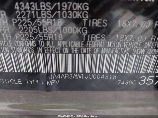 JA4AR3AW1JU004318 Mitsubishi Outlander Sport 2.4 Se