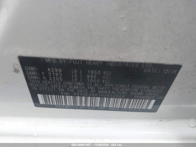 Subaru Impreza 2.0i 2017 4S3GKAA67H3602566 Image 9