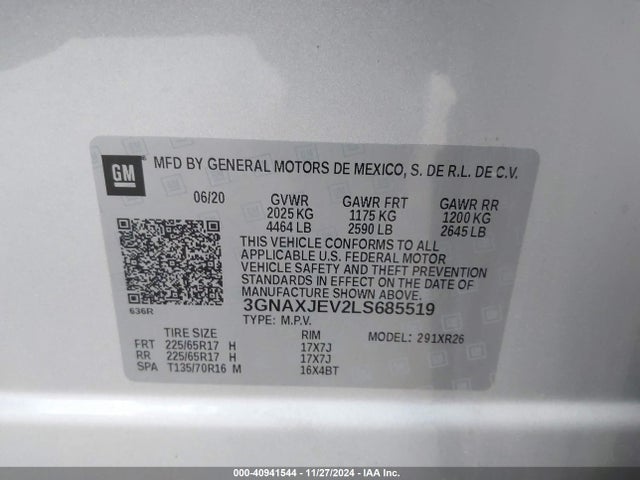 Chevrolet Equinox Fwd 2fl 2020 3GNAXJEV2LS685519 Image 9