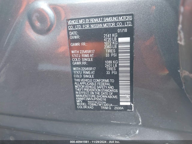 Nissan ROGUE SV 2018 KNMAT2MV9JP556216 Image 9