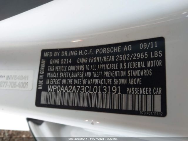 2012 PORSCHE PANAMERA WP0AA2A73CL013191 Photo 8