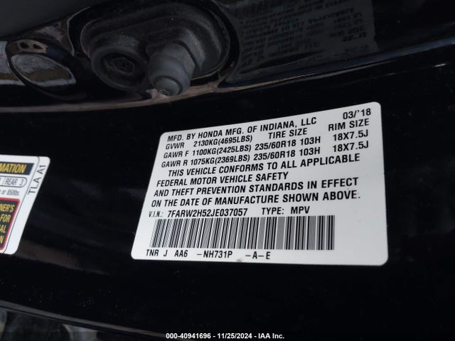 Honda CR-V EX 2018 7FARW2H52JE037057 Image 9