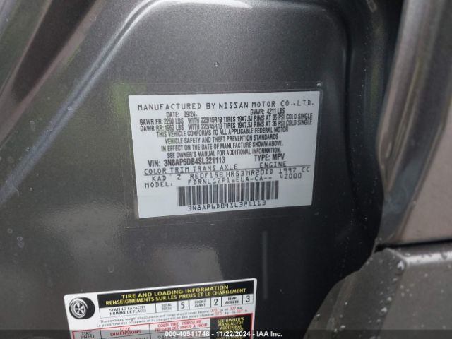 3N8AP6DB4SL321113 Nissan KICKS SR