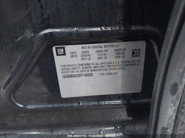 1G4GB5G32FF136220 Buick Lacrosse Leather