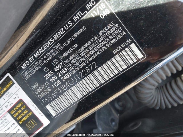 Mercedes-Benz C-Class 2016 55SWF4JB4GU122872 Image 9
