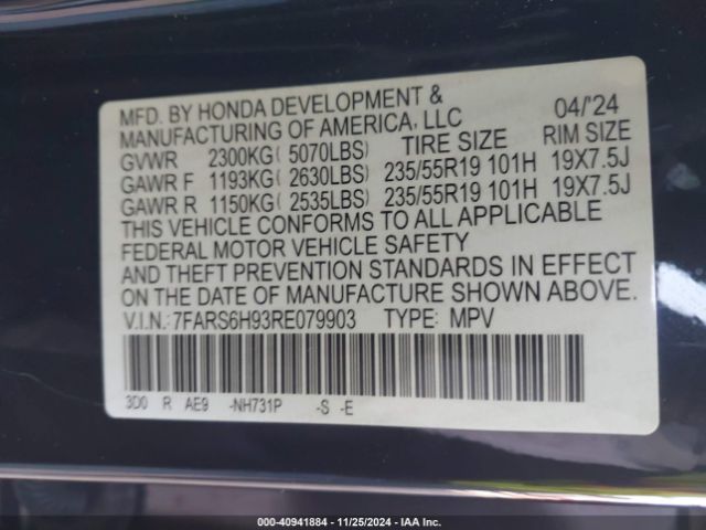 7FARS6H93RE079903 Honda Cr-v Hybrid Sport Touring