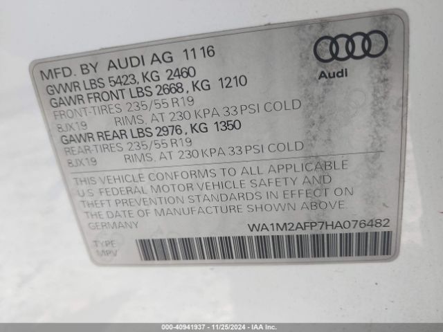 WA1M2AFP7HA076482 Audi Q5 2.0t Premium