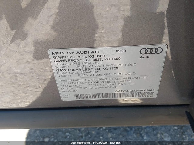 Audi E-tron Prestige Quattro 2021 WA1VABGE9MB003449 Image 9