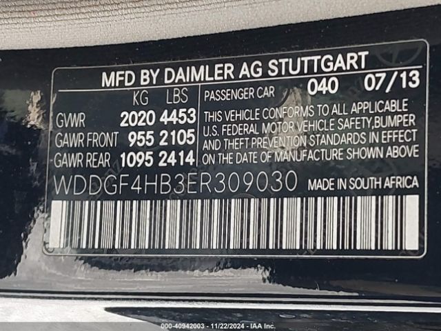 WDDGF4HB3ER309030 Mercedes-Benz C 250 Luxury/sport