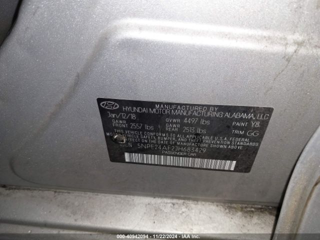 5NPE24AF2JH683429 Hyundai SONATA SE